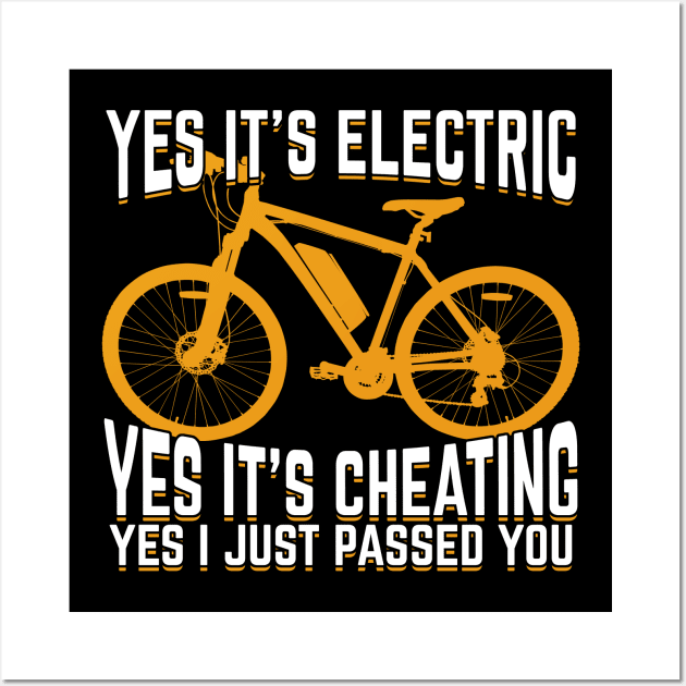 Electric Mountainbike E-Bike Bicycle Cyclist Gift Wall Art by Dolde08